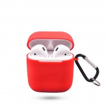 Чехол силиконовый для наушников Аpple AirPods c карабином накладка Luxx Universal Silicone Case Red