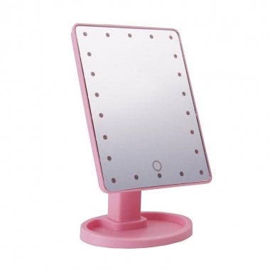 Настольное зеркало для макияжа Large Led Mirror Розовое (MG04)