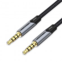 Аудиокабель Vention 4 pin TRRS Jack Aux 3.5 мм плетеный 2 м Black/ Grey (BAQHH) Аудиокабель Vention 4 pin TRRS Jack Aux 3.5 мм плетеный 2 м Black/ Grey (BAQHH)