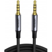 AUX аудио кабель UGREEN 4 pin 3.5mm Audio Cable Braided 1 м Black (AV183)