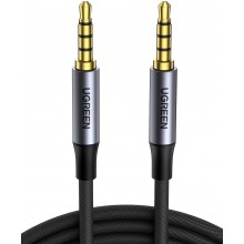 AUX аудио кабель UGREEN 4 pin 3.5mm Audio Cable Braided 1 м Black (AV183)