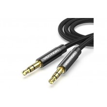 AUX аудио кабель Vention Audio 3.5 мм Metal Type в тканевой оплетке 3 м Black (BAGBI)