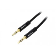 AUX аудио кабель Vention Audio 3.5 мм с позолоченными контактами 1 м Black (BAKBF)