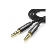AUX аудио кабель Vention Audio 3.5 мм Metal Type в тканевой оплетке 1 м Black (BAGBF)