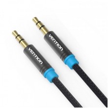 AUX аудио кабель Vention Audio 3.5 мм Cotton Braided в хлопковой оплетке 1.5 м Black (P350AC150-B-M)