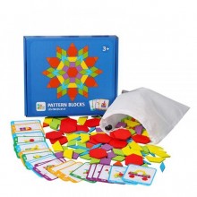 Деревянная мозаика «Танграм» Dolai Toys 155 деталей Pattern blocks (DT001)