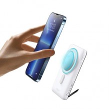 Внешний аккумулятор повербанк Baseus Magnetic Bracket с беспроводной зарядкой  10000mAh 20W White (PPCX000202)
