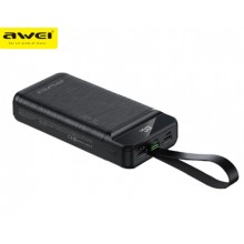 Портативная батарея Power Bank Awei P140K 30000 mAh 22.5W с кабелем Black (P140K)
