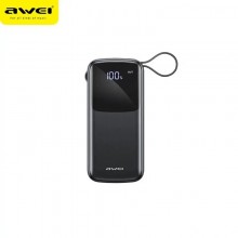 Портативная батарея Power Bank Awei P135K 20000 mAh с кабелем Black (P135K)