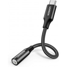 Переходник Ugreen кабель Type-C - 3.5 mm для наушников 10CM Black (AV142) Переходник Ugreen кабель Type-C - 3.5 mm для наушников 10CM Black (AV142)