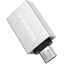 Адаптер-переходник Borofone adapter USB-A to Micro-USB OTG support USB 3.0 Grey  (BV2)