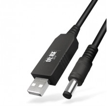 Кабель питания UnnLink USB 2.0 to DC 5.5x2.1 mm 12V 1A для Wi-Fi роутера 1M Black (0261)
