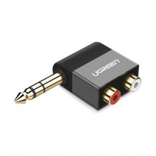 Переходник Ugreen 6.35 мм на 2RCA разъём аудио адаптер Black (AV147) Переходник Ugreen 6.35 мм на 2RCA разъём аудио адаптер Black (AV147)