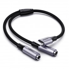 Переходник-разветвитель Ugreen USB Type-C to 2x3.5mm 25CM Black (AV144) Переходник-разветвитель Ugreen USB Type-C to 2x3.5mm 25CM Black (AV144)