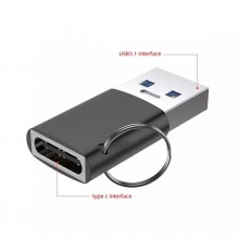 Адаптер Celbro USB 3.1 to Type-C с брелком для зарядки и передачи данных Black (CB001)