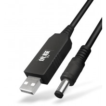 Кабель питания UnnLink USB 2.0 to DC 5.5x2.1 mm 9V 1A для Wi-Fi роутера 1M Black (0262)