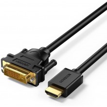 Высокоскоростной кабель-адаптер Ugreen HDMI-DVI 2 м двунаправленный Black (HD106) Высокоскоростной кабель-адаптер Ugreen HDMI-DVI 2 м двунаправленный Black (HD106)