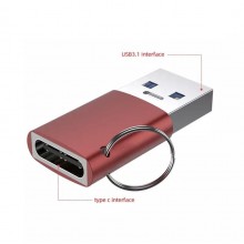 Адаптер Celbro USB 3.1 to Type-C с брелком для зарядки и передачи данных Red (CB003)
