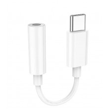 Переходник адаптер Hoco USB Type-C AUX 3,5 mm female 8 cм White (LS35) Переходник адаптер Hoco USB Type-C AUX 3,5 mm female 8 cм White (LS35)