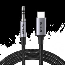 Переходник Ugreen USB-C Male to 3.5mm Male Cable DAC чип 1 м Black/ Grey (CM450) Переходник Ugreen USB-C Male to 3.5mm Male Cable DAC чип 1 м Black/ Grey (CM450)