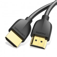 Тонкий кабель HDMI Vention Slim Portable HDMI 2.0 кабель черный в оплетке 1 м (AAIBF)