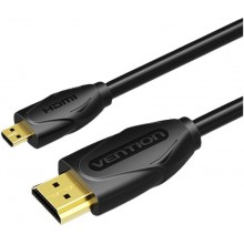 Переходник кабель Vention Micro HDMI-HDMI 4K 60 Гц 8 Гбит/с Dolby True Audio 1 м Black (VAA-D03) Переходник кабель Vention Micro HDMI-HDMI 4K 60 Гц 8 Гбит/с Dolby True Audio 1 м Black (VAA-D03)