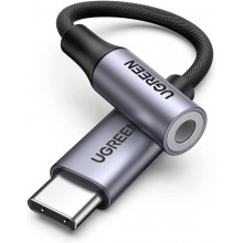 Переходник аудиоадаптер Ugreen кабель USB Type-C - 3.5 mm DAC chip для наушников Grey (AV161) Переходник аудиоадаптер Ugreen кабель USB Type-C - 3.5 mm DAC chip для наушников Grey (AV161)