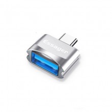 Адаптер переходник Essager USB 3.0 to Type-C OTG Silver (ECJOTGT-WJ10)