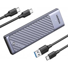 Внешний корпус UGREEN карман для жесткого диска M.2 NVMe SATA SSD алюминиевый 10 Гбит/с USB 3.2 Gen2 (CM559)