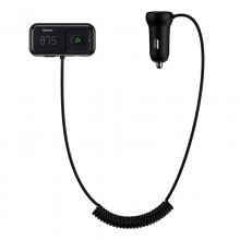 Автомобильное зарядное устройство с Bluetooth FM-передатчиком Baseus T-Typed S16 Black (CCTM-E01) Автомобильное зарядное устройство с Bluetooth FM-передатчиком Baseus T-Typed S16 Black (CCTM-E01)