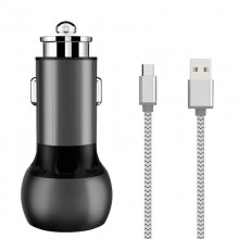 Автомобильное зарядное устройство LDNIO C1 USB, USB-C (36 W) PD QC3.0 Black + кабель USB-C - Micro USB (C503Q)