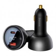 Автомобильное зарядное устройство Baseus Digital Display 4.8A USB-A / USB-C PD3.1 140 Вт Black (CGZX070001)