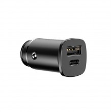 Автомобильное зарядное устройство Baseus Dual USB & USB-C QC 3.0 30 Вт Black (CCALL-AS01)