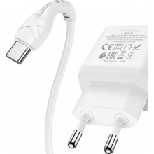 Сетевое зарядное устройство HOCO Favor dual port PD20W 3 A QC3.0 + кабель Type-C White (N5) Сетевое зарядное устройство HOCO Favor dual port PD20W 3 A QC3.0 + кабель Type-C White (N5)