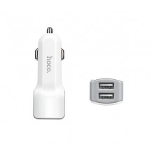 Автомобильное зарядное устройство в прикуриватель HOCO 2USB порта 1.5А 12W + кабель microUSB 1m White (Z23)
