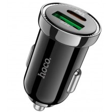 Автомобильное зарядное устройство в прикуриватель HOCO Leading 5V Type-C PD20W / USB QC3.0 Black (Z44)