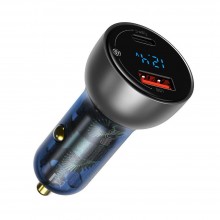 Автомобильное зарядное устройство Baseus USB / USB Type C 65 Вт 5 A SCP QC 4.0+ PD 3.0 Dark-Gray (CCKX-C0A)