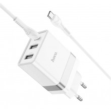 Сетевое зарядное устройство Hoco PD 30W QC 3.0 + кабель Type-C на Type-C 1м White (N21) Сетевое зарядное устройство Hoco PD 30W QC 3.0 + кабель Type-C на Type-C 1м White (N21)