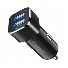 Автомобильное зарядное устройство Essager 5V 2 USB 2.4A  Black (ECCKC2-FZ01)