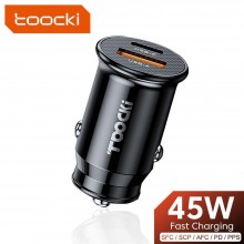 Автомобильное зарядное устройство Toocki USB C QC4.0 45W Type C 5A PD Black (TQ-CC02)