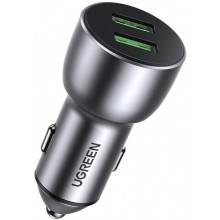Автомобильное зарядное устройство Ugreen Dual USB Qualcomm Quick charge 3.0 36W Metal Gray (CD213)