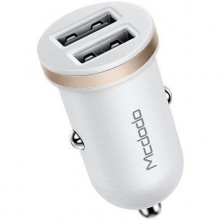 Автомобильное зарядное устройство Mcdodo USB Car Charger 2xUSB 12W Cuttlefish White (CC-6601)