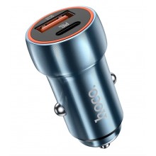 Автомобильное зарядное устройство в прикуриватель HOCO USB-A / Type-C 5V PD20W + QC3.0 Blue (Z46А)