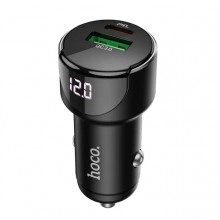Автомобильное зарядное устройство в прикуриватель HOCO USB-A / Type-C 3A 5V PD20W + QC3.0 Black (Z42)