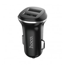 Автомобильное зарядное устройство в прикуриватель HOCO 2 USB порта 2.1А 5V Black (Z1)