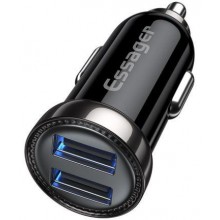 Автомобильное зарядное устройство Essager 2.4A Dual USB 12W Black (ECC2U-WL0A)