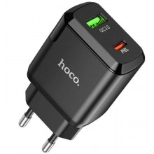 Сетевое зарядное устройство HOCO Favor dual port PD20W 3 A QC3.0 Black (N5) Сетевое зарядное устройство HOCO Favor dual port PD20W 3 A QC3.0 Black (N5)