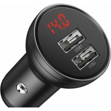Автомобильное зарядное устройство BASEUS Digital Display 2xUSB,4.8A Black (CCBX-0G)