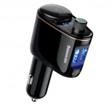 Bluetooth FM передатчик Baseus автомобильное зарядное устройство 2USB 3.4A Black (CCALL-RH)