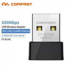 WiFi-адаптер Comfast USB 2.0 для ПК 5G/2.4G двухдиапазонный Mini Wireless (CF-811AC) WiFi-адаптер Comfast USB 2.0 для ПК 5G/2.4G двухдиапазонный Mini Wireless (CF-811AC)